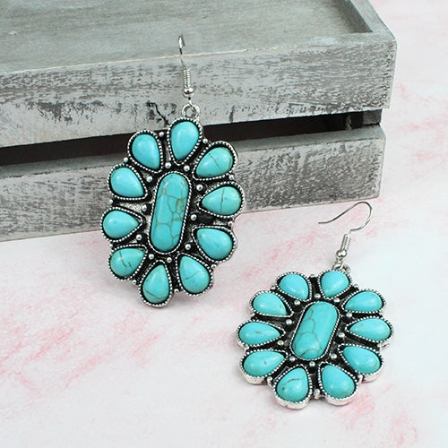 Squash silver and turquoise Earrings
