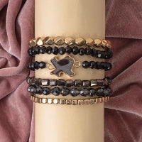 Load image into Gallery viewer, Dainty Leopard Print Texas Stacked Bracelets
