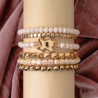 Load image into Gallery viewer, Dainty Leopard Print Texas Stacked Bracelets
