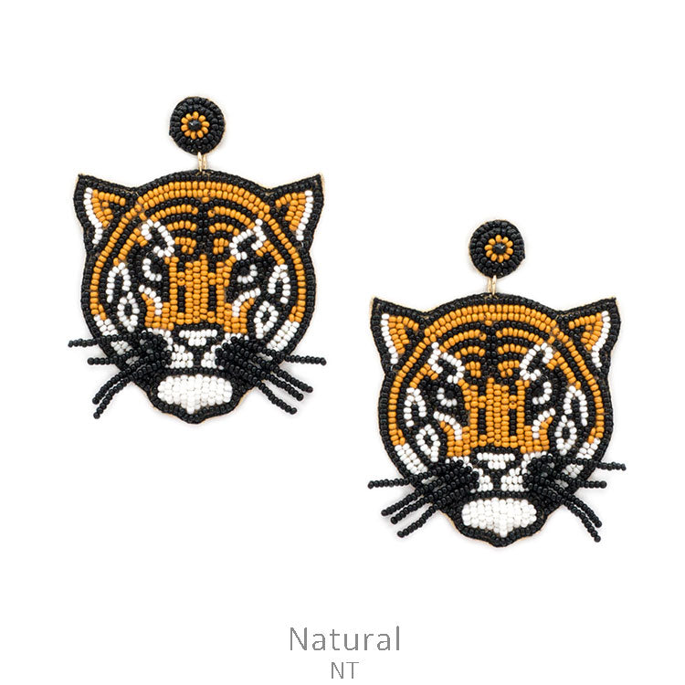 Tiger Earrings with Whiskers
