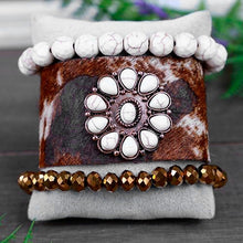 Load image into Gallery viewer, Ivory Flower Stacked Bracelet
