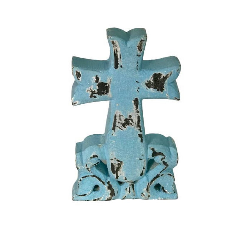 Parish Carved Wood Tabletop Cross
