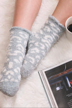Load image into Gallery viewer, Blue Cozy Chic Fuzzy Leopard Socks
