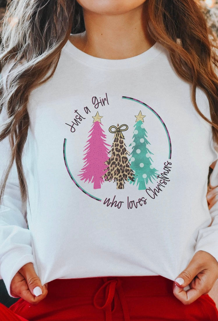 Just a Girl Who Loves Christmas Long Sleeve Tee