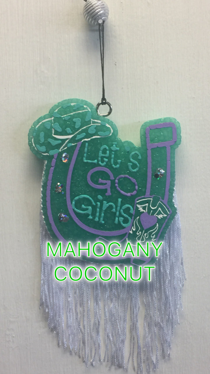 Let's Go Girls Car Freshie- Mahogany Coconut