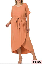 Load image into Gallery viewer, Butter Orange Belted Tulip Long Dress
