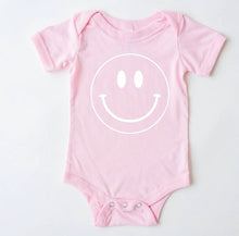 Load image into Gallery viewer, Retro Jumbo Smiley Face Onesie-Pink

