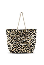Load image into Gallery viewer, Extra- Large Cotten Canvas Beach Tote Bag- Leopard Print
