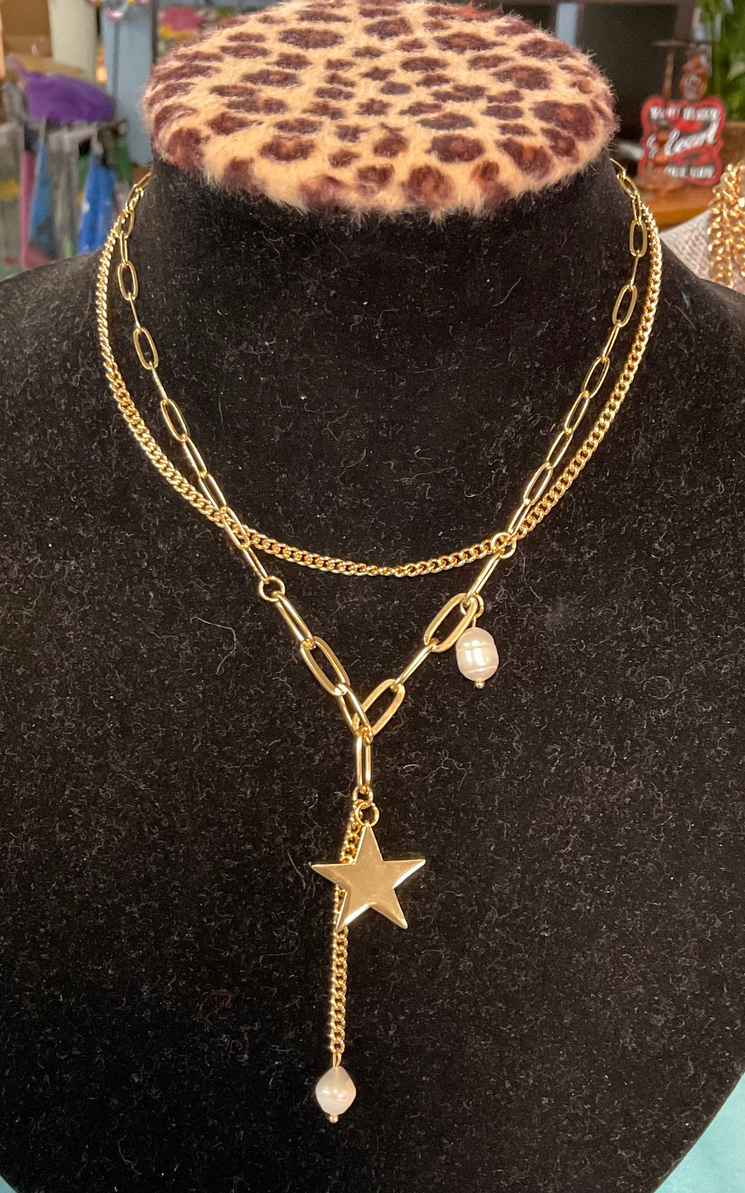 Gold Star Stacked Necklace