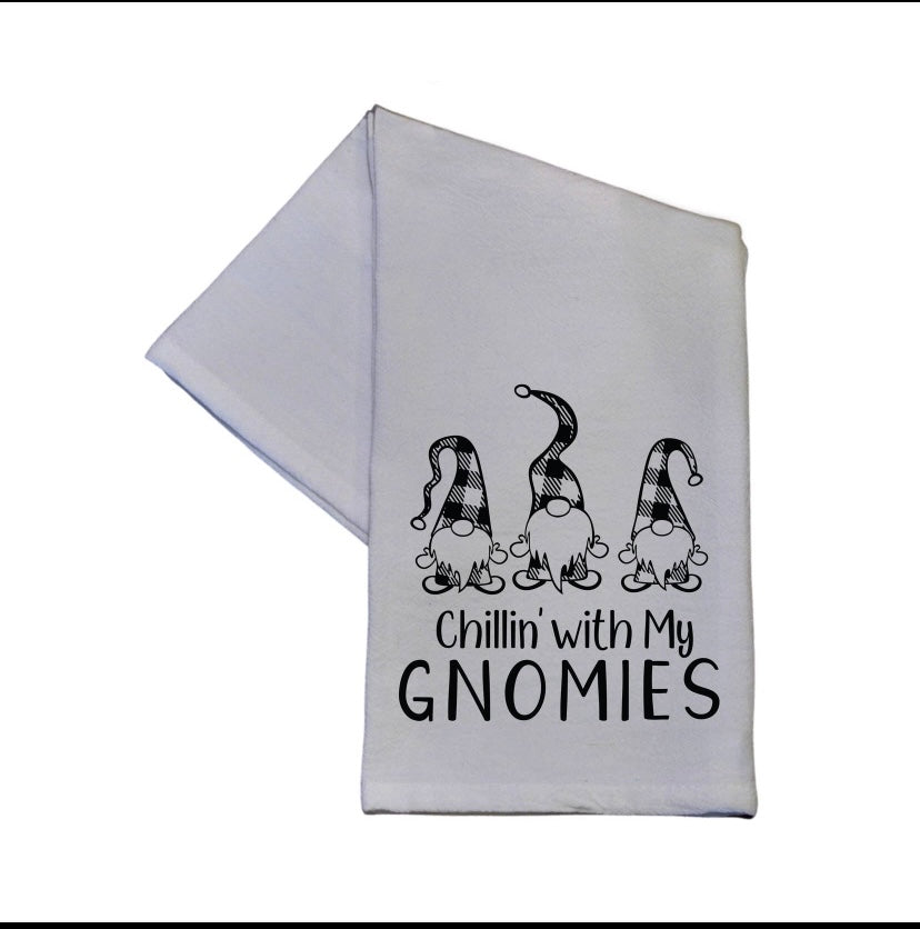 Chillin With My Gnome 16x24 Tea Towel