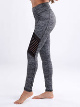 Load image into Gallery viewer, High-Waisted Workout Leggings with Mesh Panels and Side Pockets
