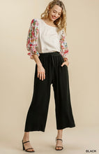 Load image into Gallery viewer, Umgee Linen Blend Elastic Waistband and Drawstring Wide Leg Jogger Pants with Pockets
