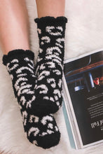 Load image into Gallery viewer, Black Cozy Chic Fuzzy Leopard Socks
