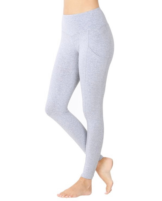 Wide Waistband Leggings with Pockets
