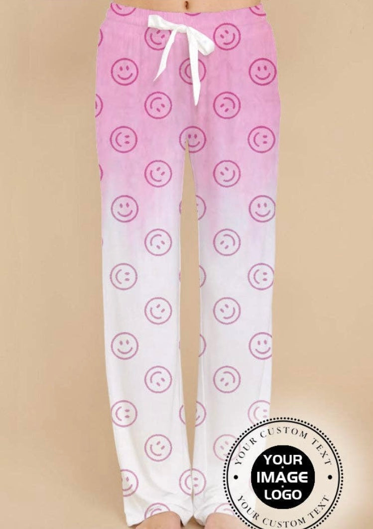 Tie-Dye Smile Pattern Pajama Pants